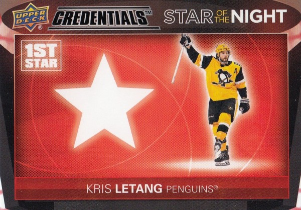insert karta KRIS LETANG 21-22 Credentials 1st Star of the Night číslo 1S-5